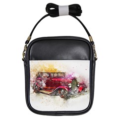 Car Old Car Art Abstract Girls Sling Bags by Celenk