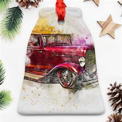 Car Old Car Art Abstract Bell Ornament (two Sides) by Celenk