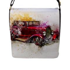 Car Old Car Art Abstract Flap Messenger Bag (l) 