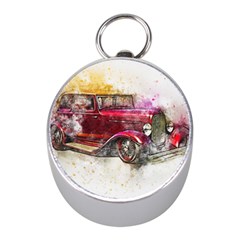 Car Old Car Art Abstract Mini Silver Compasses by Celenk