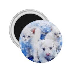 Dog Cats Pet Art Abstract 2 25  Magnets by Celenk