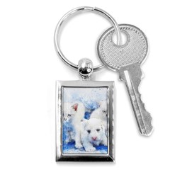 Dog Cats Pet Art Abstract Key Chains (rectangle)  by Celenk