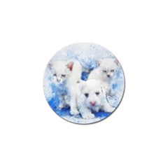 Dog Cats Pet Art Abstract Golf Ball Marker by Celenk