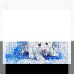 Dog Cats Pet Art Abstract Rectangular Jigsaw Puzzl by Celenk