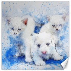 Dog Cats Pet Art Abstract Canvas 16  X 16  