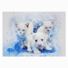 Dog Cats Pet Art Abstract Large Glasses Cloth (2-side) by Celenk