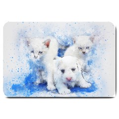 Dog Cats Pet Art Abstract Large Doormat  by Celenk