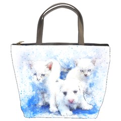 Dog Cats Pet Art Abstract Bucket Bags by Celenk