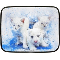 Dog Cats Pet Art Abstract Double Sided Fleece Blanket (mini)  by Celenk