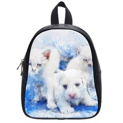 Dog Cats Pet Art Abstract School Bag (small) by Celenk