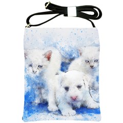 Dog Cats Pet Art Abstract Shoulder Sling Bags by Celenk