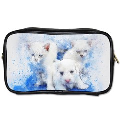 Dog Cats Pet Art Abstract Toiletries Bags by Celenk