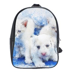 Dog Cats Pet Art Abstract School Bag (xl) by Celenk