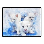 Dog Cats Pet Art Abstract Double Sided Fleece Blanket (Small)  45 x34  Blanket Front