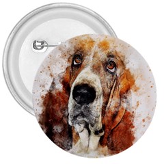 Dog Basset Pet Art Abstract 3  Buttons by Celenk