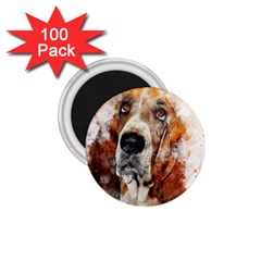 Dog Basset Pet Art Abstract 1 75  Magnets (100 Pack)  by Celenk