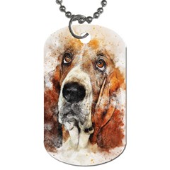 Dog Basset Pet Art Abstract Dog Tag (two Sides) by Celenk