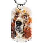 Dog Basset Pet Art Abstract Dog Tag (Two Sides) Front