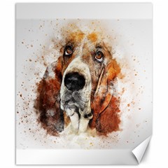 Dog Basset Pet Art Abstract Canvas 8  X 10  by Celenk