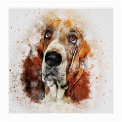 Dog Basset Pet Art Abstract Medium Glasses Cloth (2-side) by Celenk