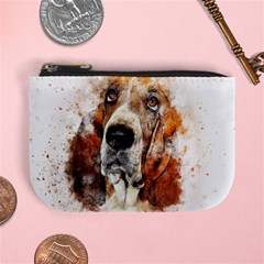 Dog Basset Pet Art Abstract Mini Coin Purses by Celenk