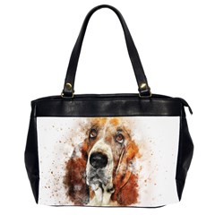 Dog Basset Pet Art Abstract Office Handbags (2 Sides)  by Celenk