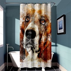 Dog Basset Pet Art Abstract Shower Curtain 36  X 72  (stall)  by Celenk