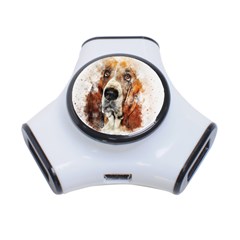 Dog Basset Pet Art Abstract 3-port Usb Hub by Celenk