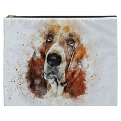 Dog Basset Pet Art Abstract Cosmetic Bag (xxxl)  by Celenk