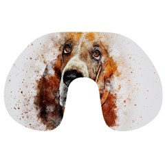 Dog Basset Pet Art Abstract Travel Neck Pillows by Celenk