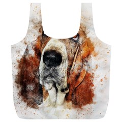 Dog Basset Pet Art Abstract Full Print Recycle Bags (l)  by Celenk