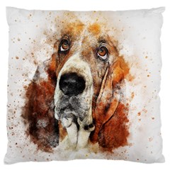 Dog Basset Pet Art Abstract Standard Flano Cushion Case (one Side) by Celenk