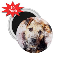 Dog Animal Pet Art Abstract 2 25  Magnets (10 Pack)  by Celenk