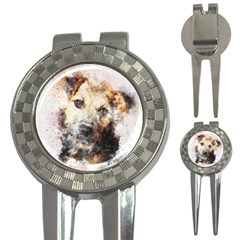 Dog Animal Pet Art Abstract 3-in-1 Golf Divots by Celenk