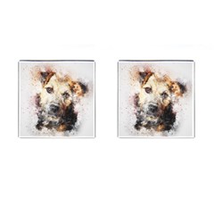 Dog Animal Pet Art Abstract Cufflinks (square) by Celenk