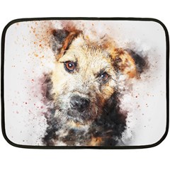 Dog Animal Pet Art Abstract Double Sided Fleece Blanket (mini)  by Celenk