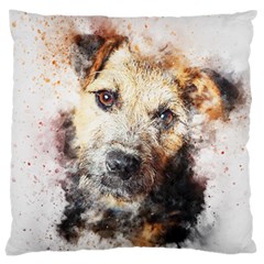 Dog Animal Pet Art Abstract Large Cushion Case (one Side) by Celenk