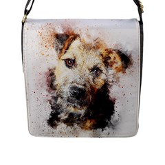 Dog Animal Pet Art Abstract Flap Messenger Bag (l) 