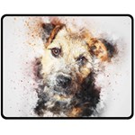 Dog Animal Pet Art Abstract Double Sided Fleece Blanket (Medium)  58.8 x47.4  Blanket Front