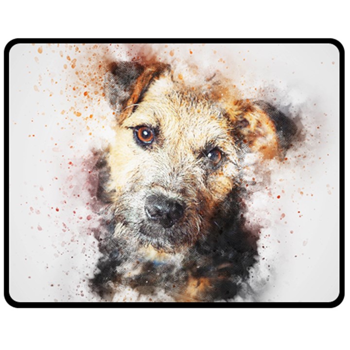 Dog Animal Pet Art Abstract Double Sided Fleece Blanket (Medium) 