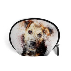 Dog Animal Pet Art Abstract Accessory Pouches (small)  by Celenk