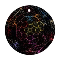 Background Grid Art Abstract Round Ornament (two Sides) by Celenk