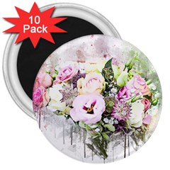 Flowers Bouquet Art Abstract 3  Magnets (10 Pack)  by Celenk