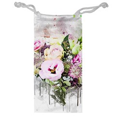 Flowers Bouquet Art Abstract Jewelry Bag by Celenk