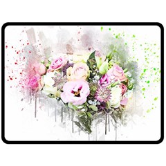 Flowers Bouquet Art Abstract Double Sided Fleece Blanket (large)  by Celenk