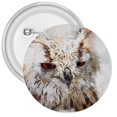 Bird Owl Animal Art Abstract 3  Buttons by Celenk