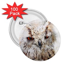 Bird Owl Animal Art Abstract 2 25  Buttons (100 Pack)  by Celenk