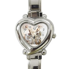 Bird Owl Animal Art Abstract Heart Italian Charm Watch by Celenk