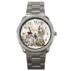 Bird Owl Animal Art Abstract Sport Metal Watch by Celenk