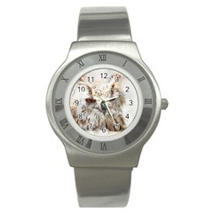 Bird Owl Animal Art Abstract Stainless Steel Watch by Celenk